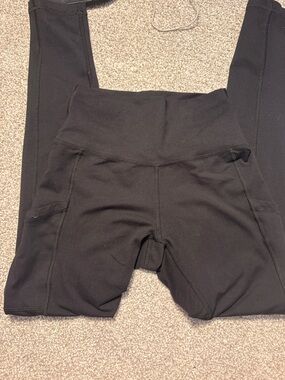 aerie Black High-Waist Leggings with Side Pockets
